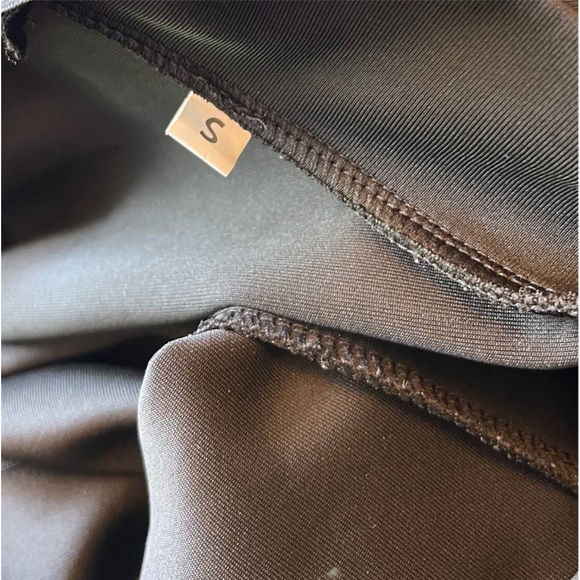 Vintage Inspired Peplum Dress Dark Gray Knee Length Long Sleeve Mock Neck S - Picture 4 of 5